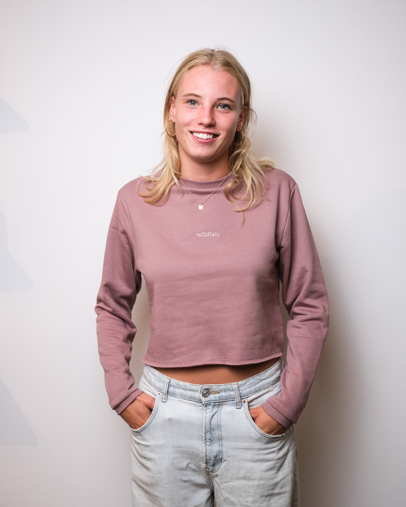Cropped wildish Sweatshirt - Pink - BearMade - Made in Britain - 